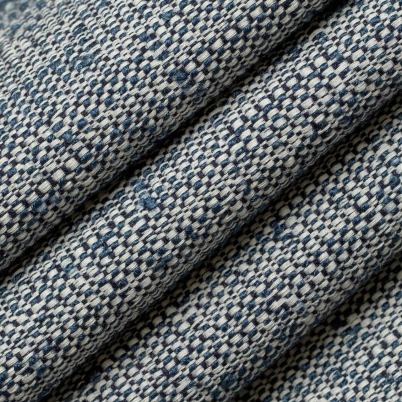 Blue Stain Resistant Performance Pet Friendly Texturedd Tweed Upholstery Fabric by The Yard - SKU: Franklin Cadet